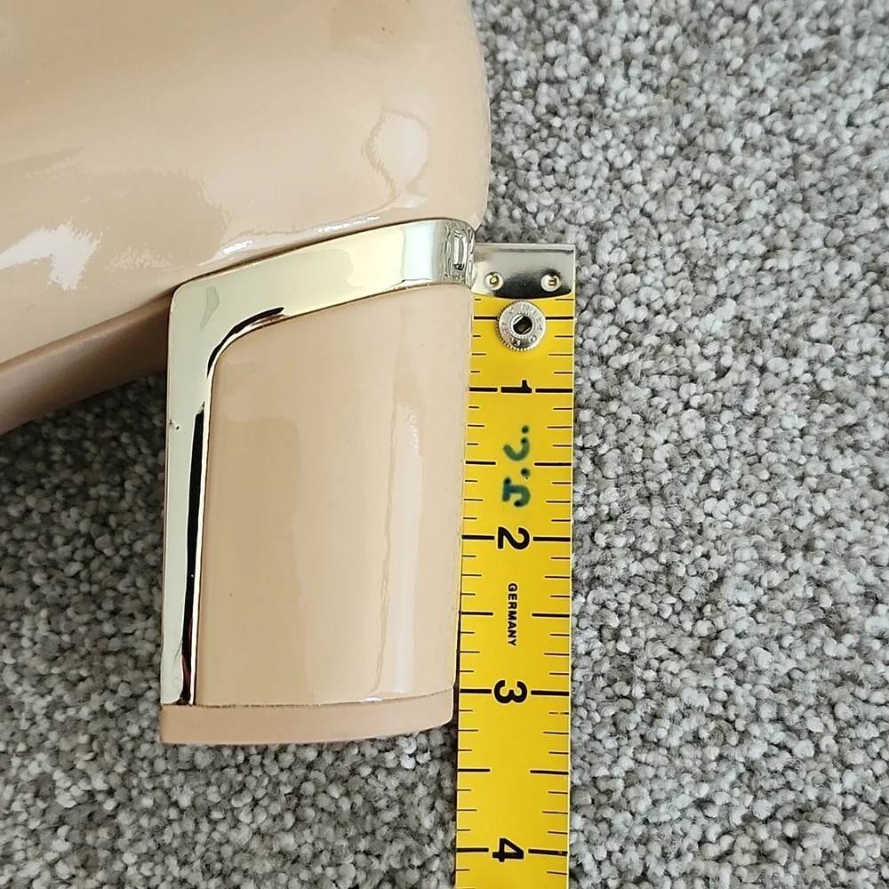 DKNY Patent Leather Nude Block Heels - Picture 8 of 8